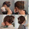 Elegant Gold Silver Hollow Geometric Metal Claw Vintage Hair Clip-Hair Accessories-Arimonz-Arimonz