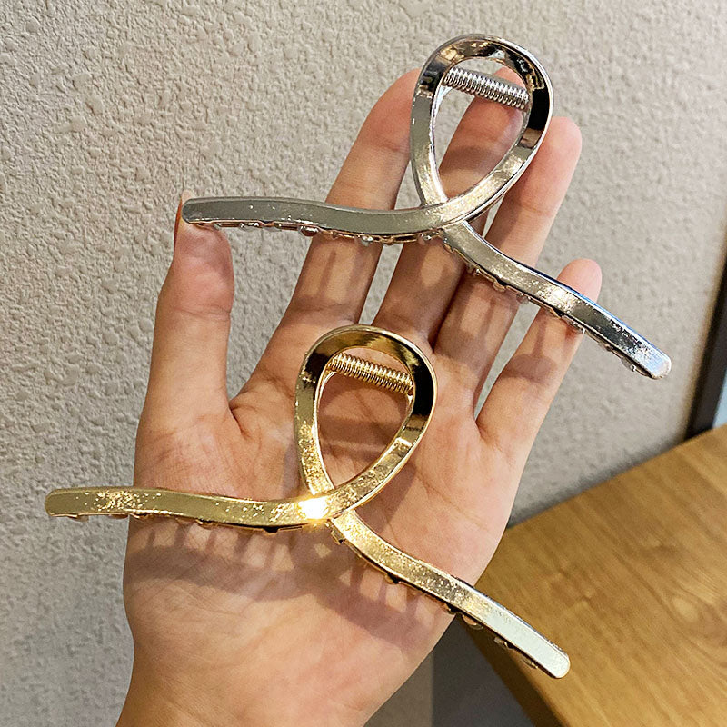 Elegant Gold Silver Hollow Geometric Metal Claw Vintage Hair Clip-Hair Accessories-Arimonz-Arimonz