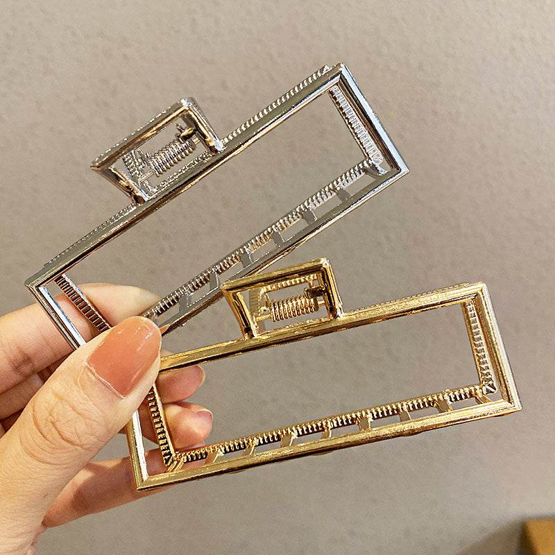 Elegant Gold Silver Hollow Geometric Metal Claw Vintage Hair Clip-Hair Accessories-Arimonz-Arimonz