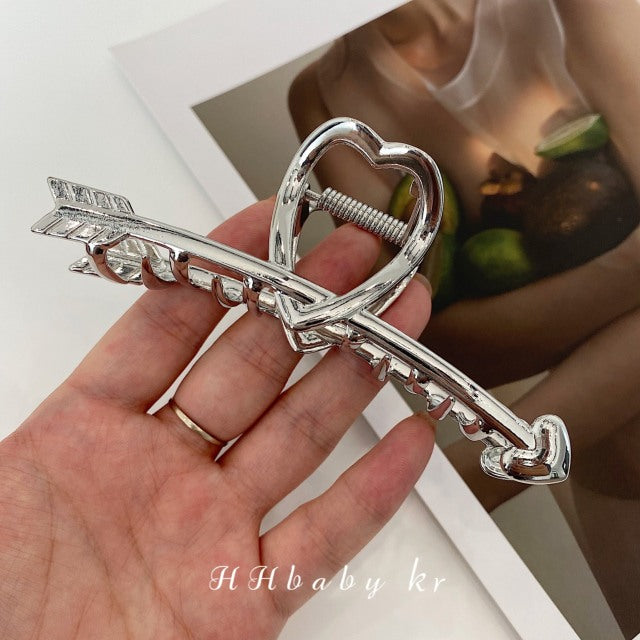 Elegant Gold Silver Hollow Geometric Metal Claw Vintage Hair Clip-Hair Accessories-Arimonz-B2-Arimonz
