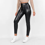 Elegant High Waist Faux Leather Pant-Pants-Arimonz-Arimonz