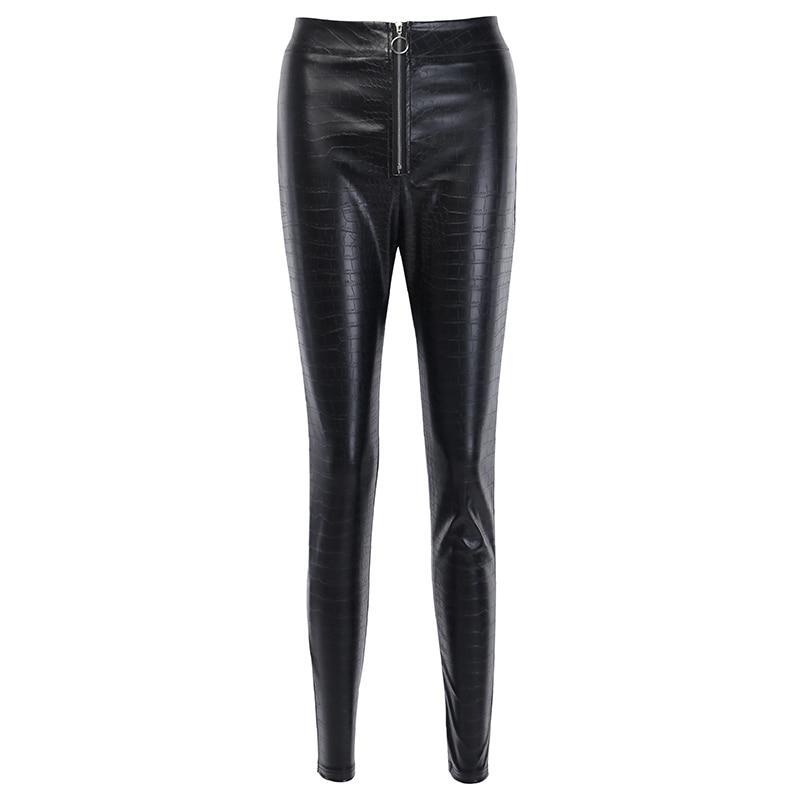 Elegant High Waist Faux Leather Pant-Pants-Arimonz-S-Arimonz