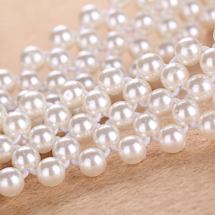 Elegant Metal Pearl Elastic Belt Buckle Chain For Women-Belts-Arimonz-Arimonz