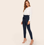 Elegant Paperbag Waist Belted Pants-Pants-Arimonz-Arimonz