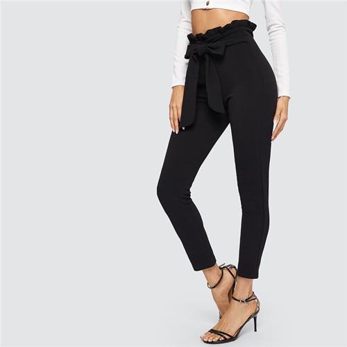 Elegant Paperbag Waist Belted Pants-Pants-Arimonz-Black-XS-Arimonz