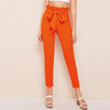 Elegant Paperbag Waist Belted Pants-Pants-Arimonz-Neon Orange-XS-Arimonz
