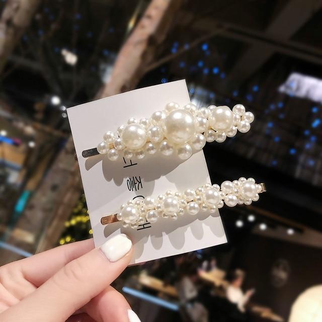 Elegant Pearls Hair Clips-Hair Accessories-Arimonz-2pcs 1-Arimonz