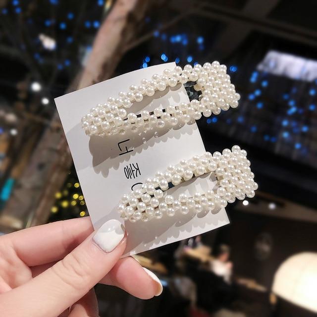 Elegant Pearls Hair Clips-Hair Accessories-Arimonz-2pcs 3-Arimonz