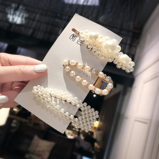 Elegant Pearls Hair Clips-Hair Accessories-Arimonz-3pcs 9-Arimonz