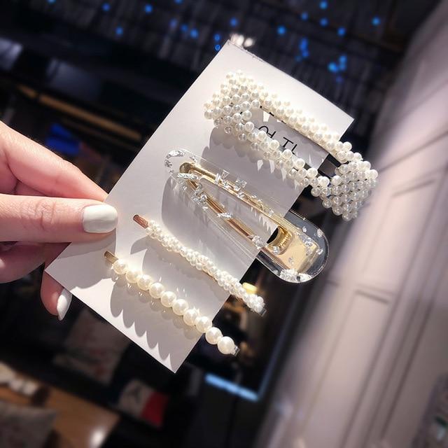 Elegant Pearls Hair Clips-Hair Accessories-Arimonz-4pcs 6-Arimonz