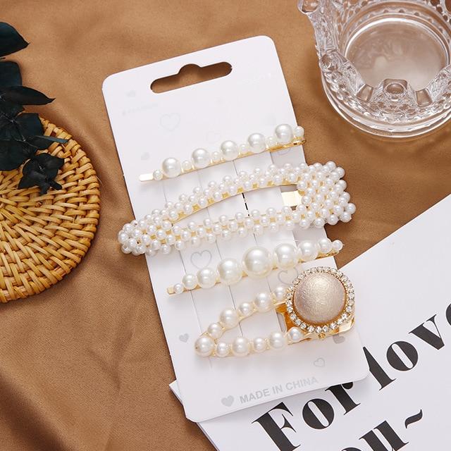 Elegant Pearls Hair Clips-Hair Accessories-Arimonz-4pcs 7-Arimonz