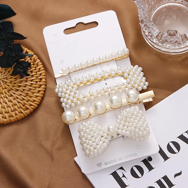 Elegant Pearls Hair Clips-Hair Accessories-Arimonz-4pcs 8-Arimonz