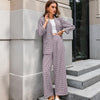 Elegant Plaid Two-piece Women Blazer Suit Casual Suit Blazer Set Chic-Wear To Work Sets-Arimonz-Arimonz