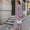Elegant Plaid Two-piece Women Blazer Suit Casual Suit Blazer Set Chic-Wear To Work Sets-Arimonz-Arimonz
