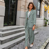 Elegant Plaid Two-pieces Women Blazer Suit Casual Female Blazer Set-Wear To Work Sets-Arimonz-Arimonz