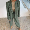 Elegant Plaid Two-pieces Women Blazer Suit Casual Female Blazer Set-Wear To Work Sets-Arimonz-Arimonz