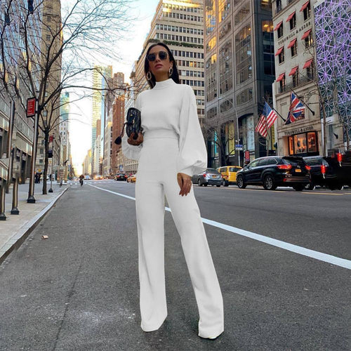 Elegant Rompers Women Long Sleeve Casual Wide Legs Jumpsuits Overalls-Casual Jumpsuits & Rompers-Arimonz-Arimonz