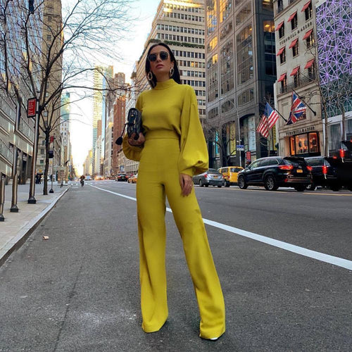 Elegant Rompers Women Long Sleeve Casual Wide Legs Jumpsuits Overalls-Casual Jumpsuits & Rompers-Arimonz-Arimonz