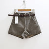 Elegant Shorts With Belt-Shorts-Arimonz-Coffee-S-Arimonz