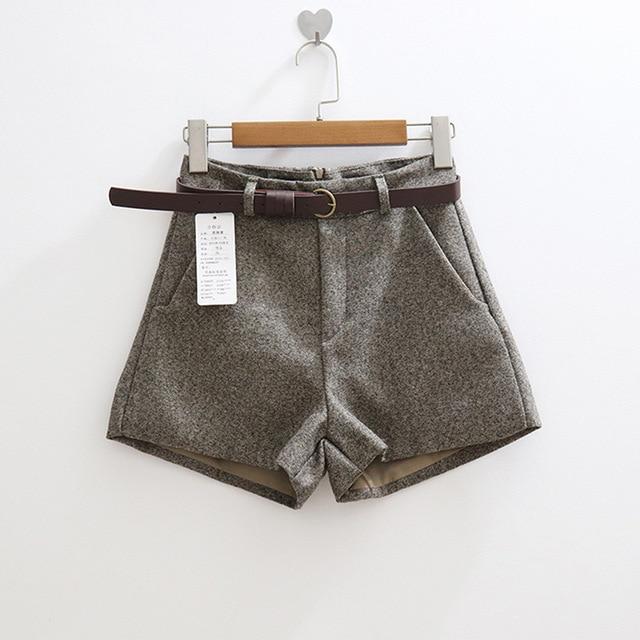 Elegant Shorts With Belt-Shorts-Arimonz-Coffee-S-Arimonz