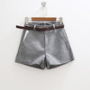 Elegant Shorts With Belt-Shorts-Arimonz-Gray-S-Arimonz