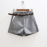 Elegant Shorts With Belt-Shorts-Arimonz-Gray-S-Arimonz