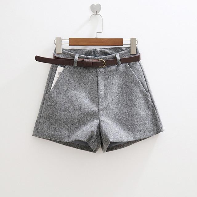 Elegant Shorts With Belt-Shorts-Arimonz-Gray-S-Arimonz