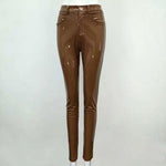 Elegant Stretch Leather Pants For Women-Pants-Arimonz-Arimonz