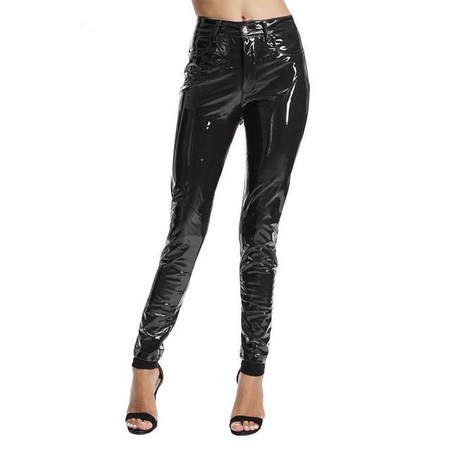 Elegant Stretch Leather Pants For Women-Pants-Arimonz-Black-S-Arimonz