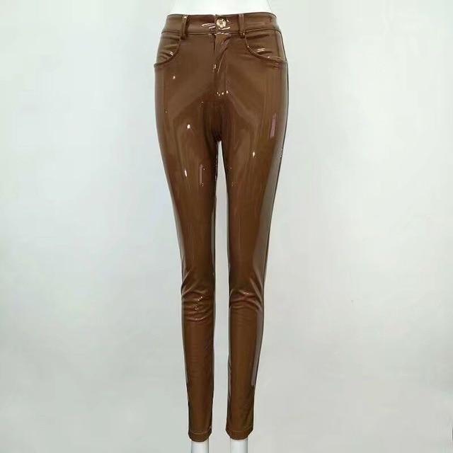 Elegant Stretch Leather Pants For Women-Pants-Arimonz-brown-S-Arimonz