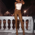 Elegant Stretch Leather Pants For Women-Pants-Arimonz-Arimonz
