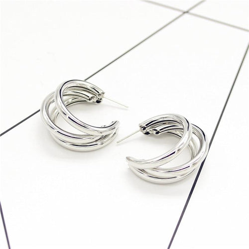 Elegant Three Hoops Earrings-Earrings-Arimonz-Arimonz