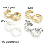 Elegant Three Hoops Earrings-Earrings-Arimonz-Arimonz