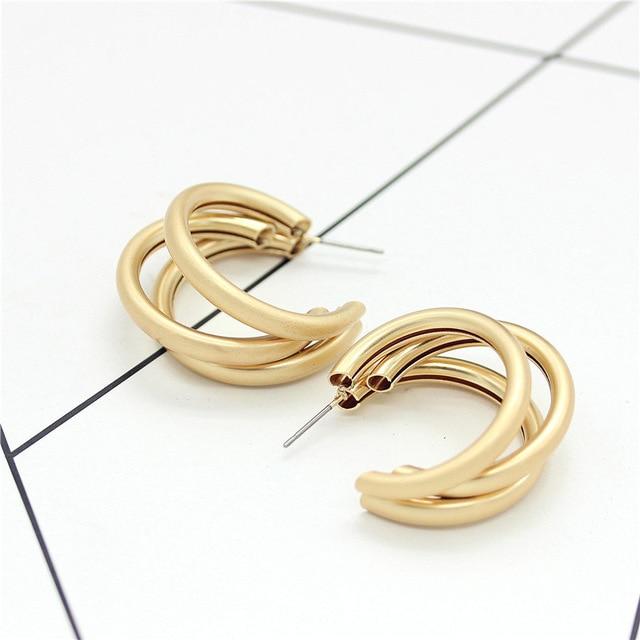 Elegant Three Hoops Earrings-Earrings-Arimonz-Arimonz
