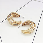 Elegant Three Hoops Earrings-Earrings-Arimonz-Gold-Arimonz