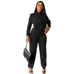 Elegant Two 2 Piece Sets Women Tracksuit Woman Office Outfits-Matching Sets-Arimonz-black-S-Arimonz