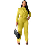 Elegant Two 2 Piece Sets Women Tracksuit Woman Office Outfits-Matching Sets-Arimonz-Yellow-S-Arimonz