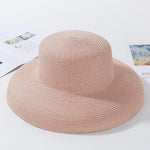 Elegant Wide Brim Straw Hat-Hats-Arimonz-Arimonz