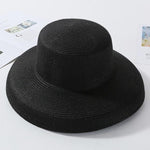 Elegant Wide Brim Straw Hat-Hats-Arimonz-Black-Arimonz