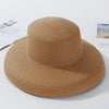 Elegant Wide Brim Straw Hat-Hats-Arimonz-Coffee-Arimonz