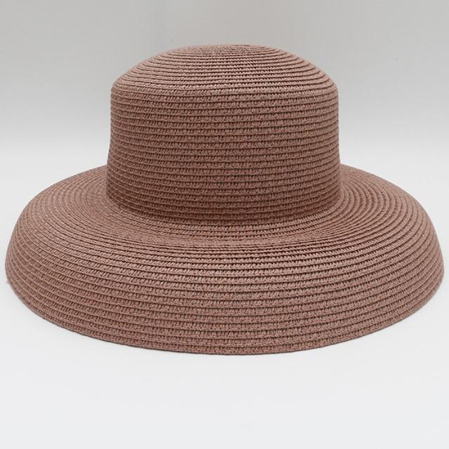 Elegant Wide Brim Straw Hat-Hats-Arimonz-Fuchsia-Arimonz