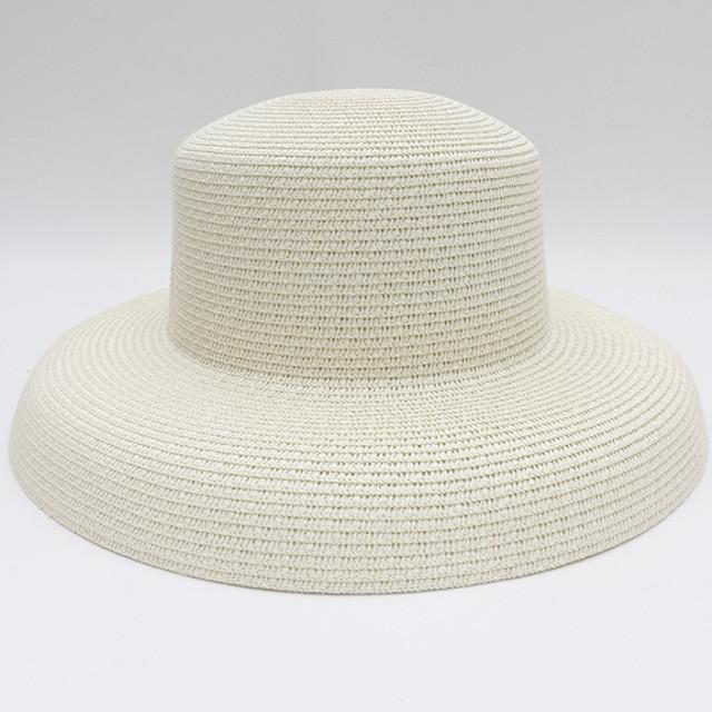 Elegant Wide Brim Straw Hat-Hats-Arimonz-Ivory-Arimonz