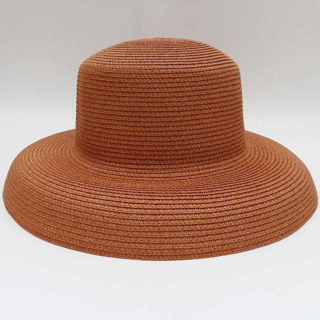 Elegant Wide Brim Straw Hat-Hats-Arimonz-Orange-Arimonz