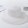 Elegant Wide Brim Straw Hat-Hats-Arimonz-White-Arimonz