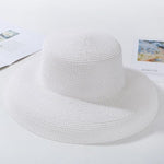 Elegant Wide Brim Straw Hat-Hats-Arimonz-White-Arimonz
