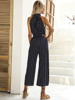 Elegant Women Jumpsuit Casual Polka Dot Print Wide-leg Long Romper-Night Out Jumpsuits & Rompers-Arimonz-Arimonz