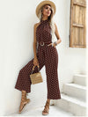 Elegant Women Jumpsuit Casual Polka Dot Print Wide-leg Long Romper-Night Out Jumpsuits & Rompers-Arimonz-Arimonz