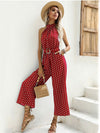 Elegant Women Jumpsuit Casual Polka Dot Print Wide-leg Long Romper-Night Out Jumpsuits & Rompers-Arimonz-Arimonz