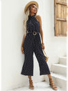 Elegant Women Jumpsuit Casual Polka Dot Print Wide-leg Long Romper-Night Out Jumpsuits & Rompers-Arimonz-Arimonz