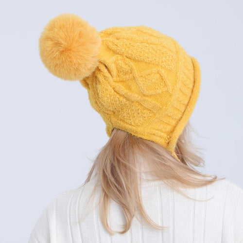 Eleonor Big Fur Ball Winter Hat-Hats-Arimonz-Arimonz